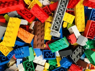 Lot Of 1 Pound Lego Basic Bricks Blocks Random Colors Sizes 1X2 2X2 2X3 2X4 - Image 1 of 4