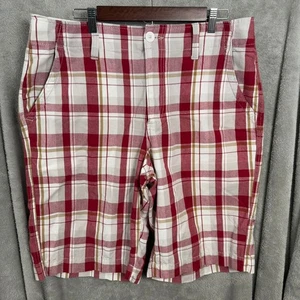 Pantalones Cortos Urban Pipeline Para Hombre a Cuadros Informales 100% Algodón Talla 36 Rojo Blanco - Imagen 1 de 7