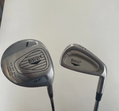 Medicus Dual Hinge Driver + 5 Iron Golf Training Club Set Mens Right Hand 10.5 - Image 1 of 4
