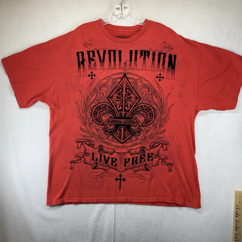 Y2k MMA Elite TAPOUT UFC Flocado Flor de Lis Jumbo Impresión AOP Aflicción Logo Foto 1 de 4