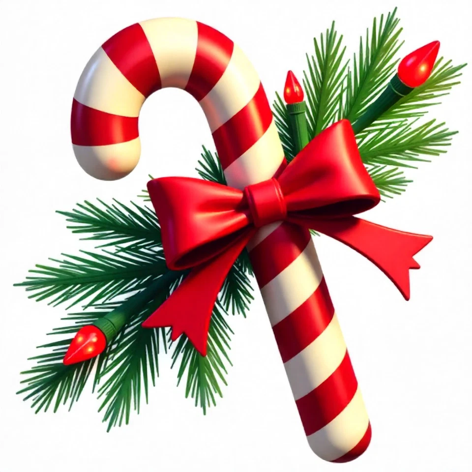 RAVEN'S ATTIC ADDRESS LABELS 30 Custom Red Lights Candy Cane Personalized Address Labels