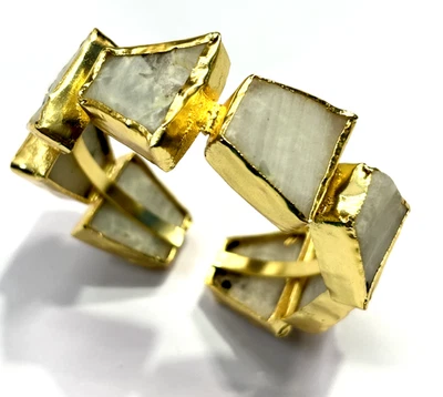 Brazalete ajustable piedras preciosas naturales piedra áspera 8 piedras. Foto 1 de 4