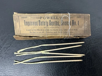 Cohete Squibs de seguridad mejorada Powell’s de colección Coal Miners No 1 caja de voladura 1934 Foto 1 de 4