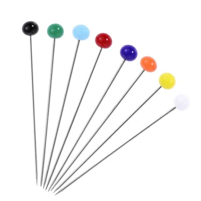 500 stücke Glaskopf Multicolor Nähnadel für DIY Nähen Handwerk (4mm Kopf + 34mm - Bild 1 von 4