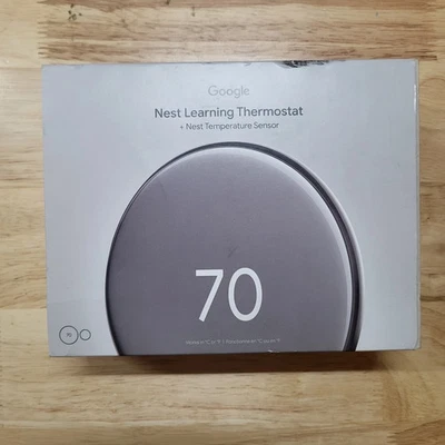 Google Nest Learning Thermostat 4th gen w/Temp Sensor 2nd gen Polished Silver - Image 1 of 4