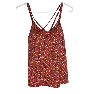 Camiseta sin mangas Uniqlo sujetador incorporado espalda deportiva floral coral talla pequeña naranja negro Foto 1 de 4