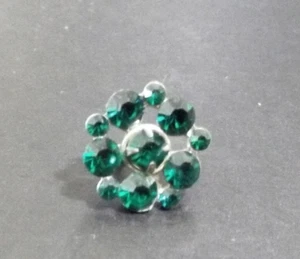Vintage Knopf grün Strass (4815) - Bild 1 von 4