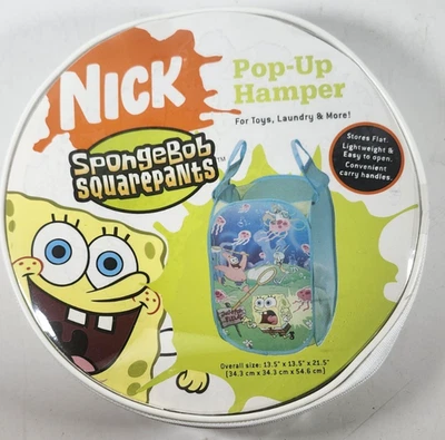 Nick Nickelodeon Spongebob Squarepants Pop-Up Clothes Hamper w/ Handles NEW 2005 - Image 1 of 3