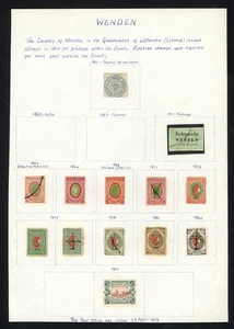 Wenden Stamps 1863-1901 Livonia Russia Latvia, Early Page of Classics w Sc #L4/6 - Picture 1 of 3