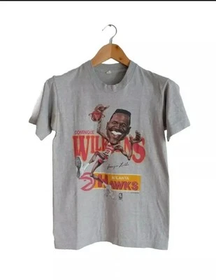 Camiseta Salem Sportwear Vintage Dominique Wilkins Anos 80 NBA Atlanta Hawks Tamanho G - Imagem 1 de 4