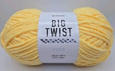 Hilo POSH Big Twist 100 % poliéster limón merengue peso voluminoso #5 7,05 oz/223 yardas Foto 1 de 4
