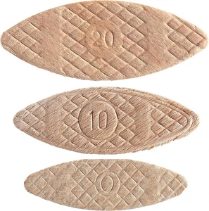 Lot de 100 biscuits d'assemblage en bois de hêtre variété n° 0 10 20 pour menuiserie Joi - Photo 1/3