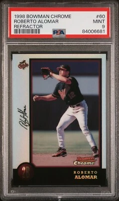 1998 Bowman Chrome Refractor #60 Roberto Alomar PSA 9 Mint POP 2 Highest HOF - Imagem 1 de 2