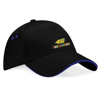 The Doctor 46 Valentino Rossi Bestickte Baseball Cap Mütze - k056  - SW-Blau - Bild 1 von 2