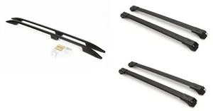 Roof rails and Cross Bars Set for VW Transporter T5 T6 Long 2003-2020 Black - Picture 1 of 3