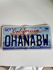 CALIFORNIA Protect Our Coast & Ocean License Plate Unique Ohana letters - Picture 1 of 4