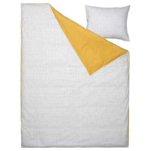 IKEA VÄNKRETS Duvet cover pillowcase 150x200 Set 50x70 Pc Checked beige &yellow - Picture 1 of 7