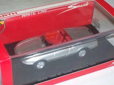 SPARK 1/43 S1302 ABART 1000 GT SPIDER Pininfarina 1964 silver Argento Raro! NLA! - Immagine 1 di 2