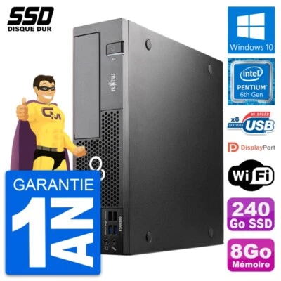PC Fujitsu Esprimo D556 DT Intel Pentium G4400 RAM 8Go SSD 240Go Windows 10 Wifi - Imagen 1 de 4