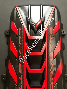 2020 CORVETTE C8 ENGINE COVER CARBON FLASH TORCH RED CF RAILS  - Bild 1 von 3