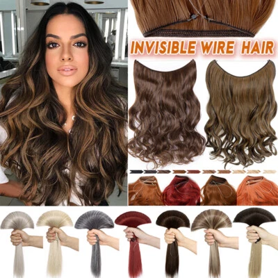 Geheimnis Wire in Hair Extension mit Gummiband Haarverlängerung Haarteil Glatt - Bild 1 von 4