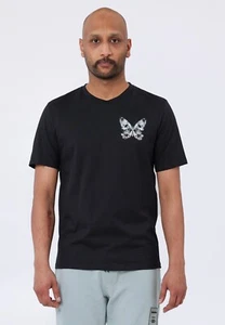 Religion Clothing Papillon Graphic Print Themed Butterfly Cotton T-Shirt Black - Picture 1 of 4