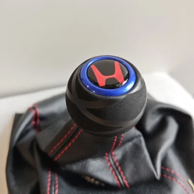 BLUE TYPE R Alcantara LEATHER SHIFT GEAR KNOB for HONDA CIVIC INTEGRA ACCORD CRZ - Image 1 of 4