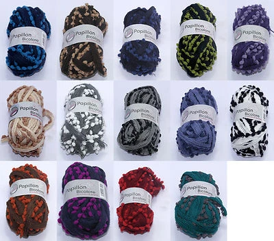 GRUNDL Papillon Bicolour Pom-Pom Knitting Scarf Yarn Wool - Buy one, Get one FREE