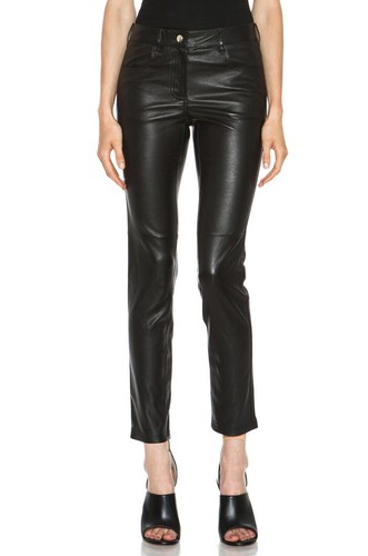 Givenchy Pantaloni cropped in pelle neri UK 8 EU 36 LN112 ZZ 13