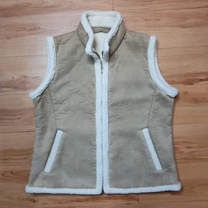 Stormtech Men's Suede Sherpa Lined Vest Tan Sz L - Picture 1 of 11