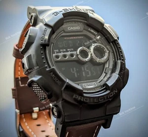 Casio GD-100-1B Wrist g-shock Negativ Display mit Lederarmband Top! - Bild 1 von 12