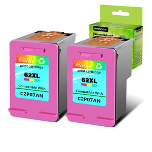 PACK 2 Cartuchos de tinta color 62XL 62 XL PARA HP ENVY 7640 7643 7644 7645 8000 8005 - Imagen 1 de 7