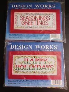 Weihnachten gezählte Kreuzstich Sets Design funktioniert 2 Stück Neu Vintage 1990er - Bild 1 von 10