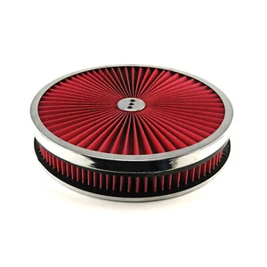 14" x 2" Washable Element Extreme Top w/Chrome Ring Dropped Base Air Cleaner Kit - Afbeelding 1 van 2