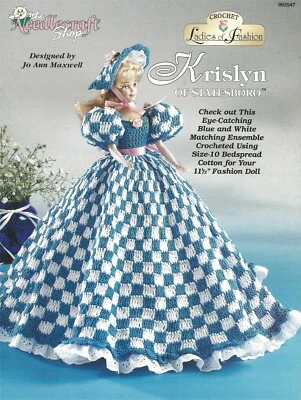 Krislyn of Statesboro Crochet Eye-Catching NEW Blue & White Ensemble Barbie RARE - Image 1 of 2