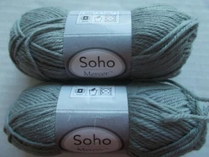 Soho Mercer wool blend yarn, Natural Grey, lot of 2 (109 yds each) - Picture 1 of 2
