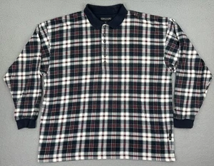 Vintage Structure Shirt Mens XL Plaid Pullover Long Sleeve Polo 90s Y2K - Picture 1 of 18