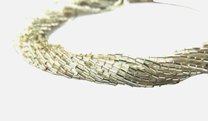 1 FULL HANK ~ CRYSTAL S/L ~ SILVER ~ MICRO MINI BUGLE GLASS BEADS ~ 12 Strands - Picture 1 of 3