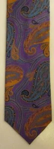 EUC Mens Altea Milano Paisley Silk Tie Purple Orange Textured Beautiful! - Picture 1 of 1