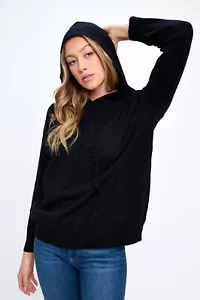 Cozy Black Women's Pullover Hoodie - Picture 1 of 9