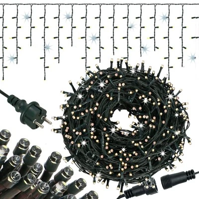 SPRINGOS Tenda Luminosa 300 LED Funzione Flash 14,5 m Bianco Freddo Luci Natale