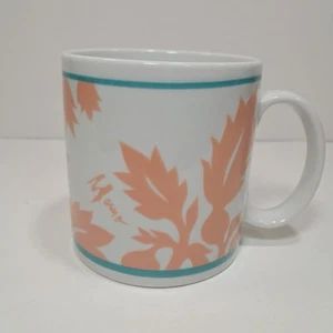 Aloha Airlines ULU 1989 Kaffeebecher First Class Hawaii Mamo Peach mit türkisfarbenem Rand - Bild 1 von 8