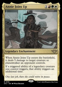 Magic The Gathering 1x Annie se une, casi nuevo, Outlaws of Thunder Junction habilidades activadas dos veces - Imagen 1 de 1