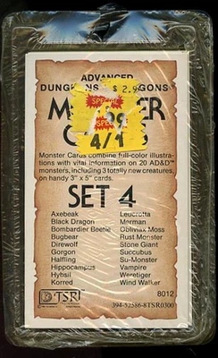JUEGO DE CARTAS MONSTRUO 4 SELLADAS CUATRO Manual Monstruoso D&D TSR Dungeons Dragons AD&D Foto 1 de 2