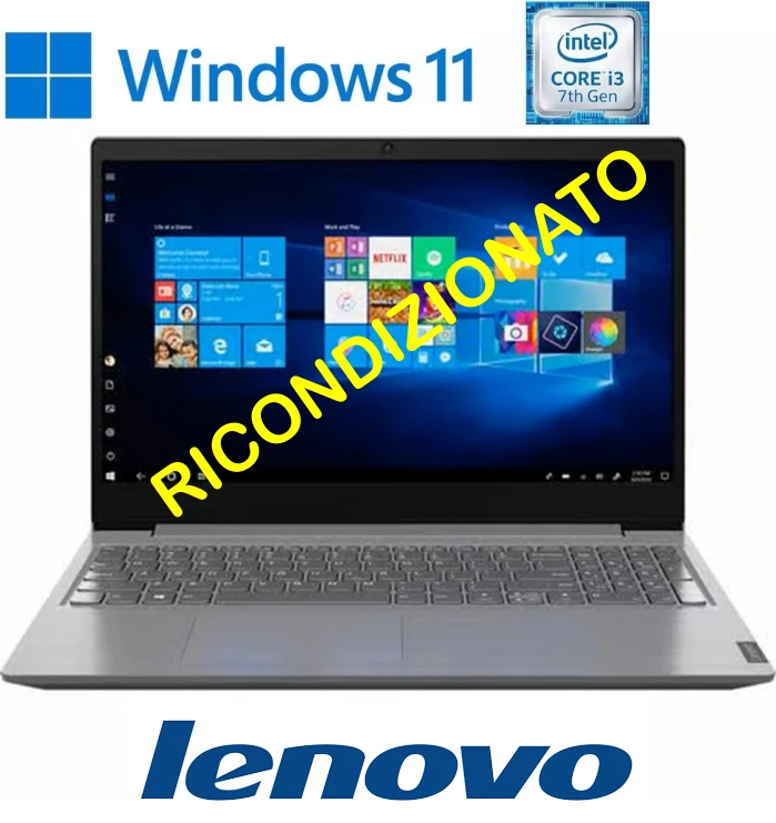 NOTEBOOK LENOVO V130-15IKB CPU INTEL I3 7020U RAM 8GB NVMe 256GB HDMI Win 11 Pro - Immagine 1 di 4
