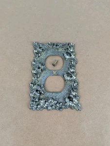 Vtg 1968 BRASS American Tack & Hardware Outlet Cover Plate Ornate Original Screw - Picture 1 of 2