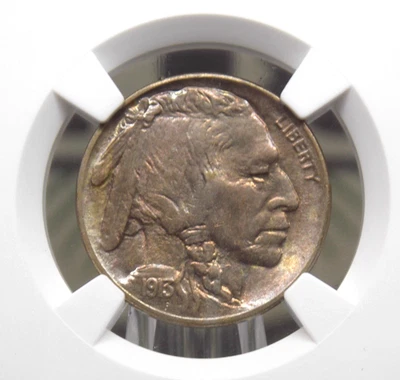 1913 "P" Indian Head BUFFALO Nickel *TYPE 2* 5c NGC MS65 #002 Gem BU ECC&C, Inc. - Image 1 of 4
