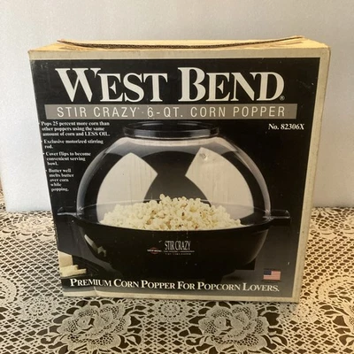 Vintage West Bend USA Stir Crazy 6 Qt. Hot Oil Popcorn Popper 82306X New/Open Bx - Image 1 of 4