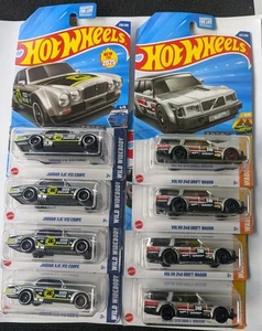 2025 HOT WHEELS Q CASE WALMART ZAMAC JAGUAR XJC COUPE/VOLVO 240 DRIFT-LOT OF 8 - Picture 1 of 3
