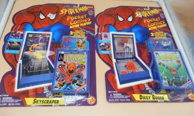 SKYSCRAPER & DAILY BUGLE 蜘蛛侠口袋漫画动作玩具套装 ToyBiz 全新 — 第 1/4 张图片
